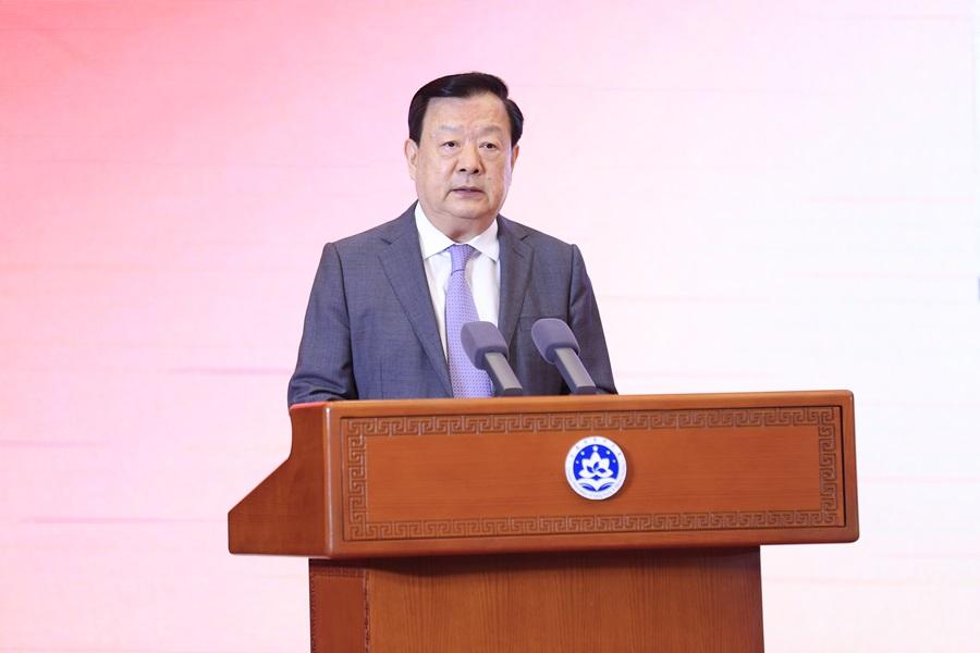 夏寶龍表示,全體港澳居民都應警惕反中亂港、反中亂澳分子賊心不死。(港澳辦網頁圖)