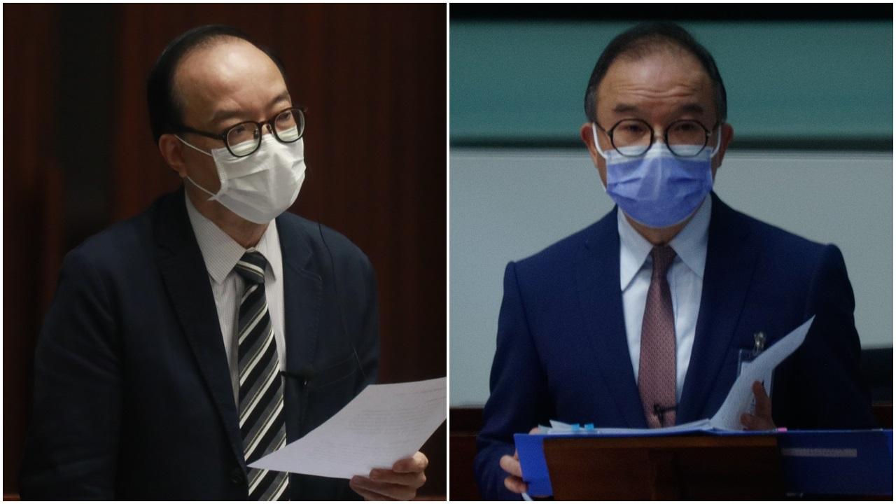 馬逢國(左)指香港很多年輕人願意考慮參軍,曾國衞表示,香港居民未有服役的規定和安排。(資料圖片)