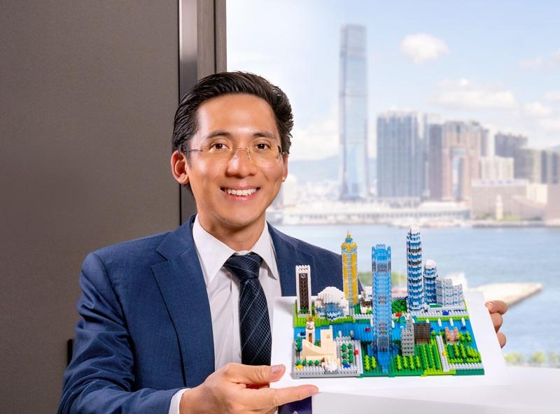 郭基泓表示,集團呈獻香港天際線模型,讓大家感受透過雙手建設帶來的滿足感,一起建設家園和未來。