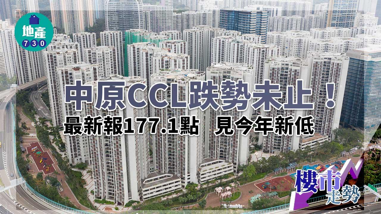 樓價走勢|中原CCL跌勢未止!最新報177.1點 見今年新低