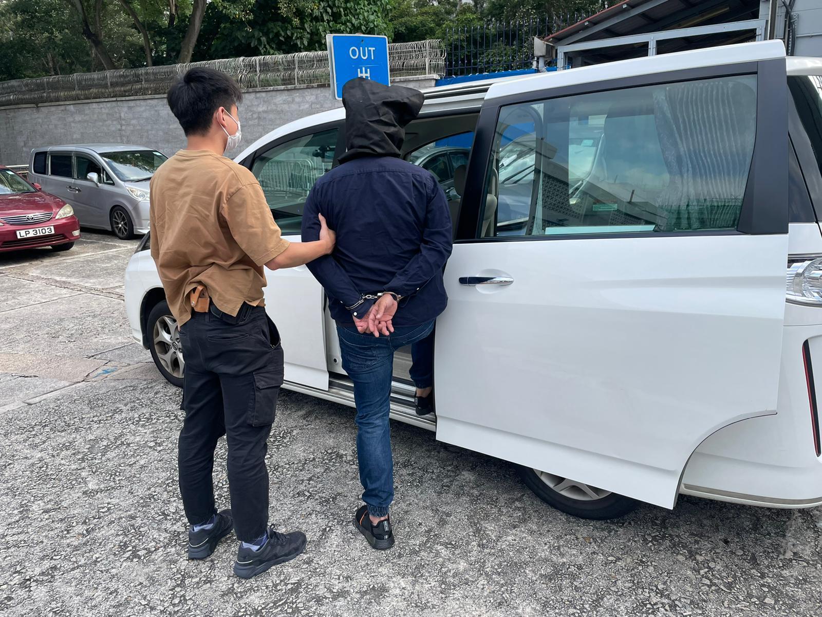 上水傷人刑毀案拘6漢,報案男亦涉刑毀等被捕。(警方圖片)