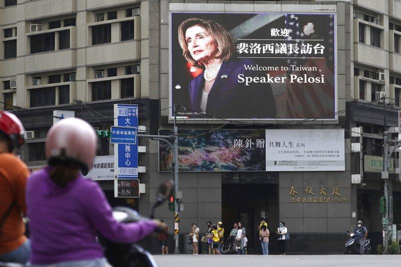 美國眾議院議長佩洛西訪西,引起台海局勢緊張。(美聯社圖)