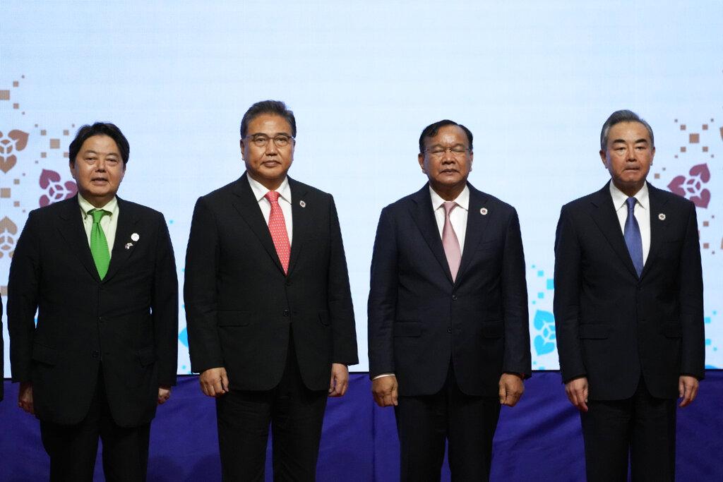 日本外相林芳正與中國外長王毅會談推遲。(美聯社)