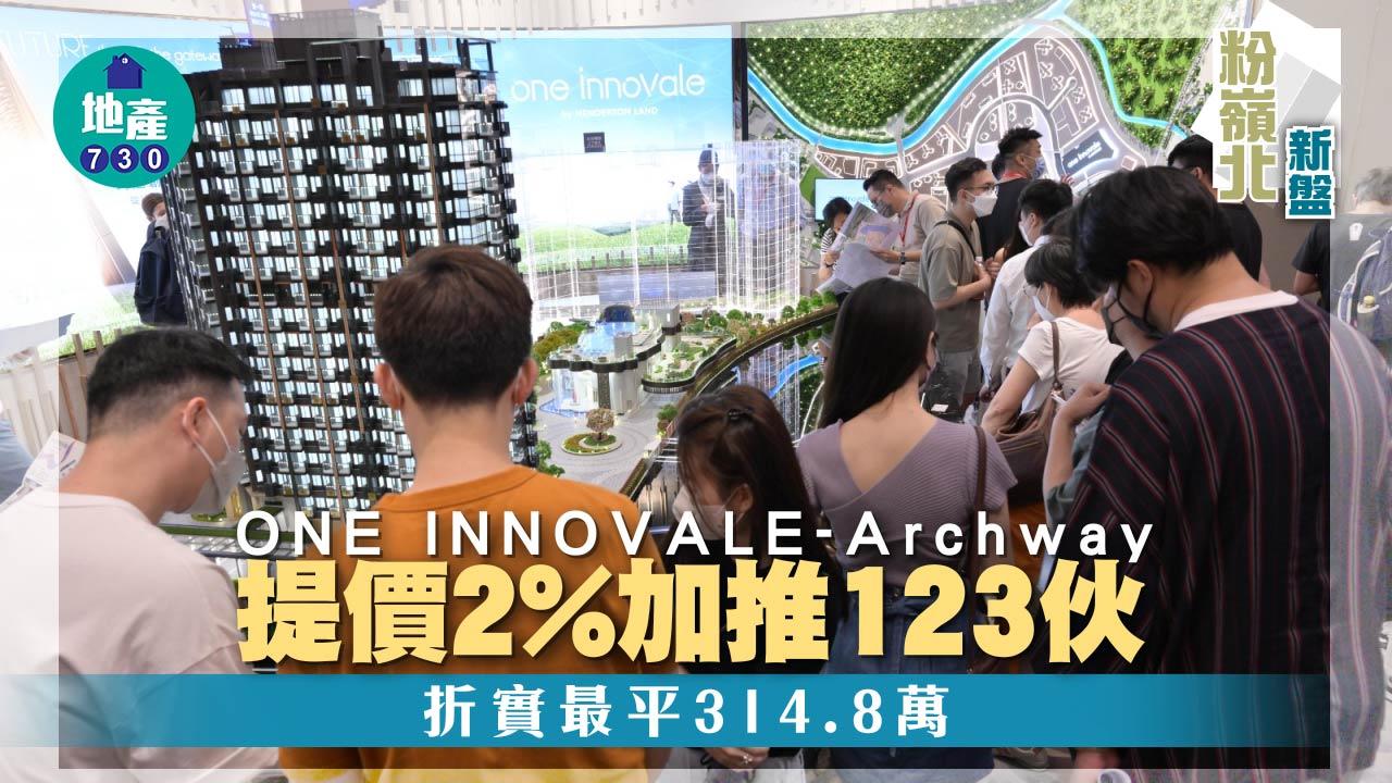 粉嶺北新盤|ONE INNOVALE-Archway提價2%加推123伙 折實最平314.8萬