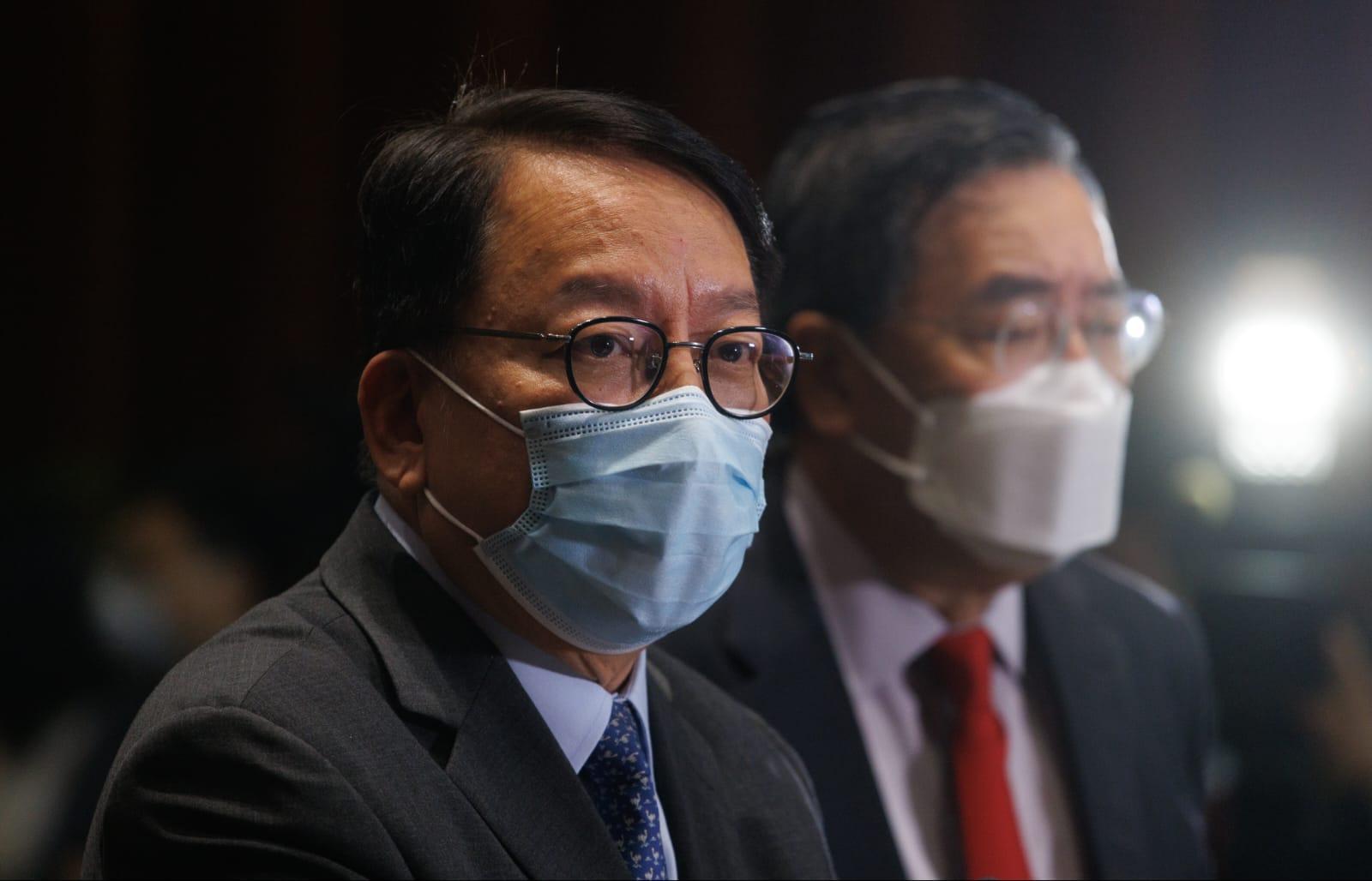 政務司司長陳國基亦透露,政府一直未有停止與內地商討通關安排。(蘇文傑攝)