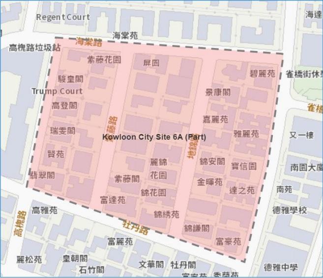 圖為中西區 — 薄扶林道遊樂場附近一帶住宅,以及山市街、青蓮臺及李寶龍路附近一帶住宅