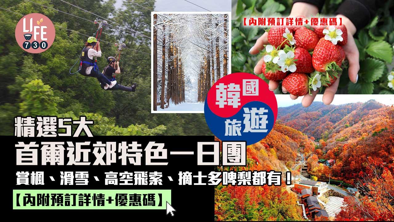 韓國旅行|精選5大首爾近郊特色一日團 賞楓、滑雪、高空飛索、摘士多啤梨