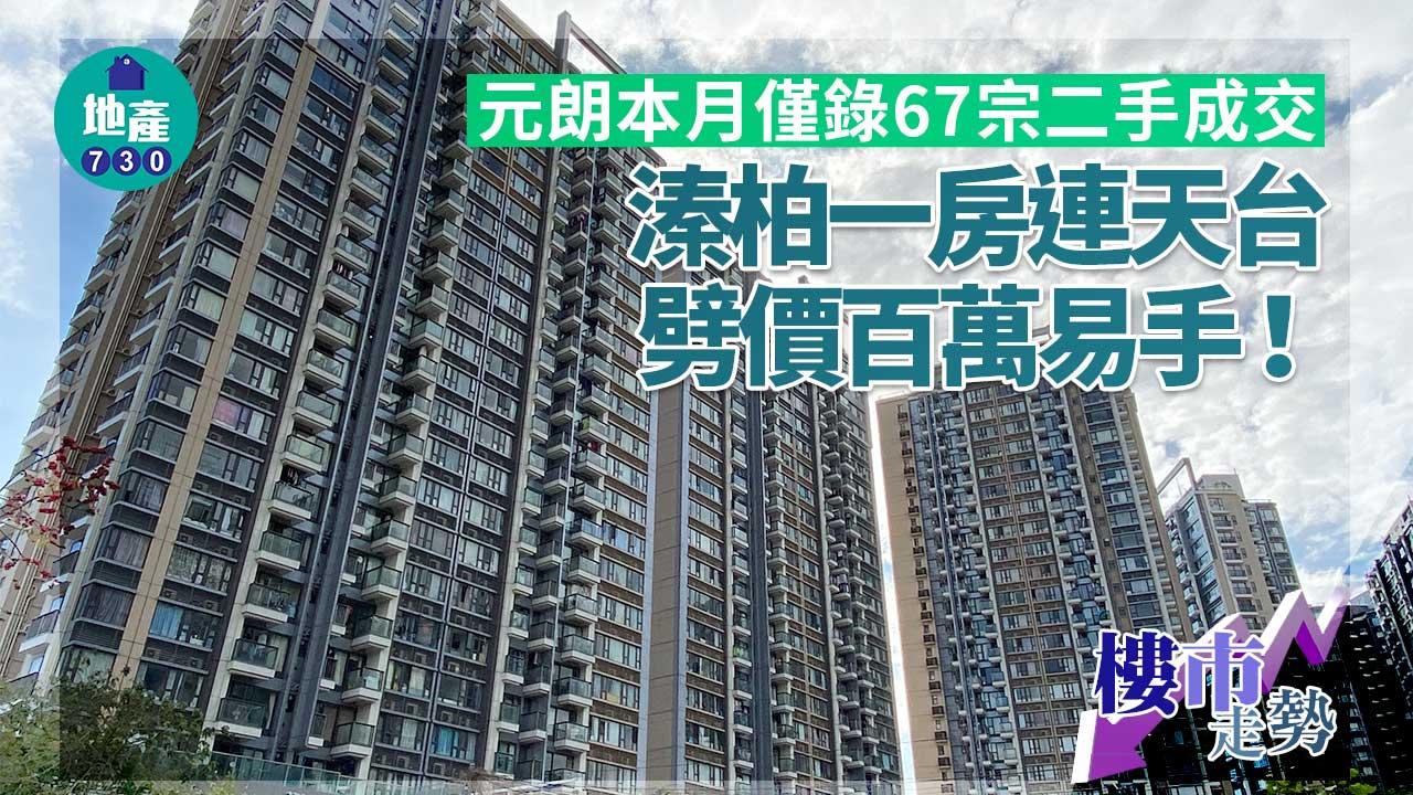 樓市走勢|元朗本月僅錄67宗二手成交 溱柏一房連天台劈價百萬易手