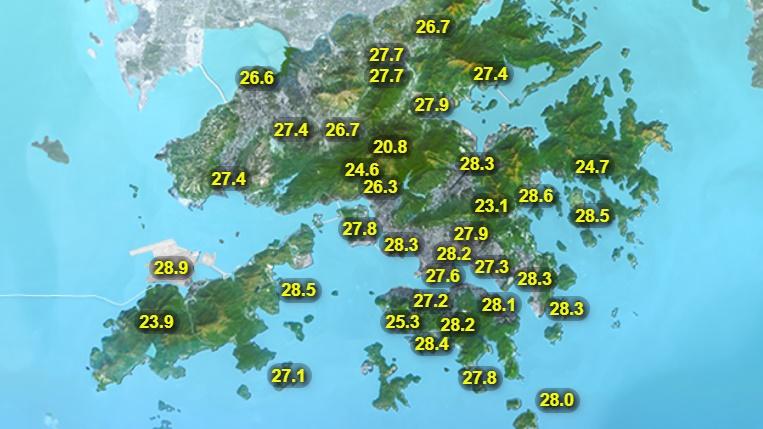本港地區今日天氣預測大致天晴,日間乾燥及炎熱。市區最高氣溫約32度,新界再高一兩度。(香港天文台)