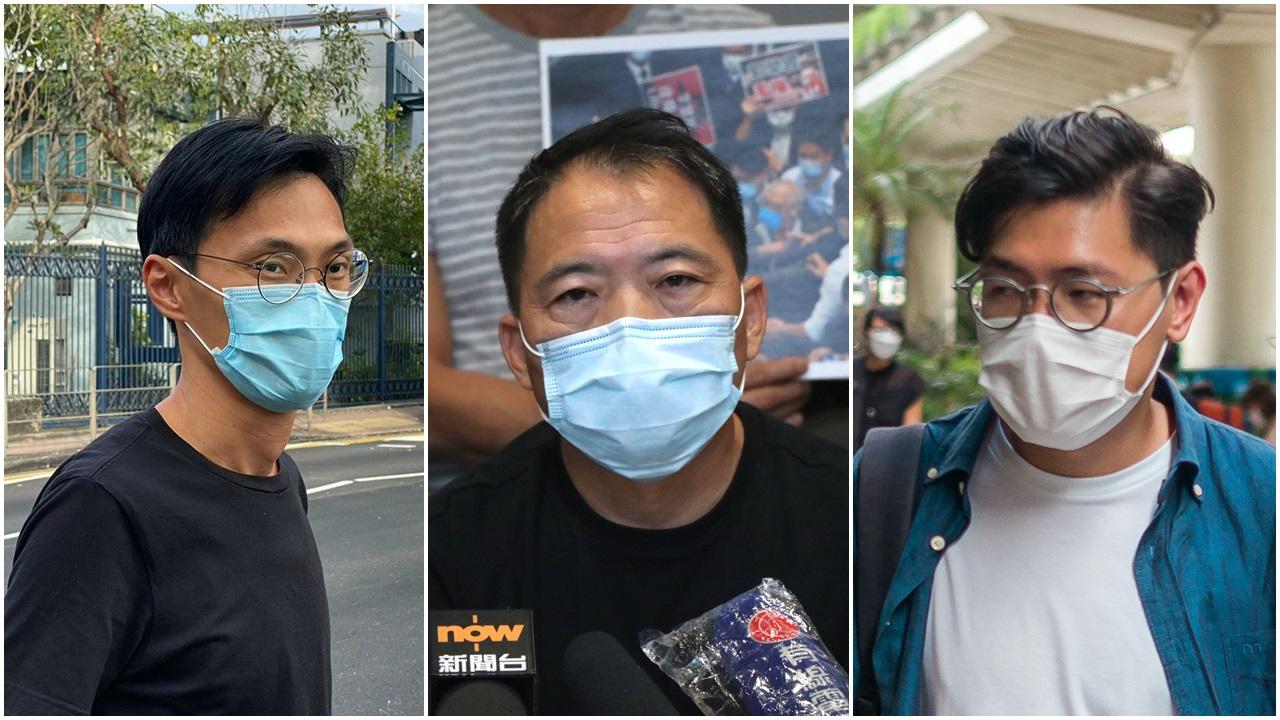 民主派47人初選案,左起朱凱廸、胡志偉及張可森認罪,今日在高等法院進行案件管理聆訊。(資料圖片)