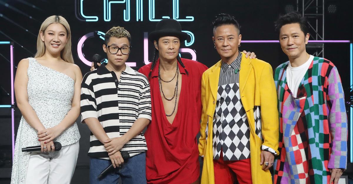 (左起)欣宜、湯令山及草蜢一齊上ChillClub。