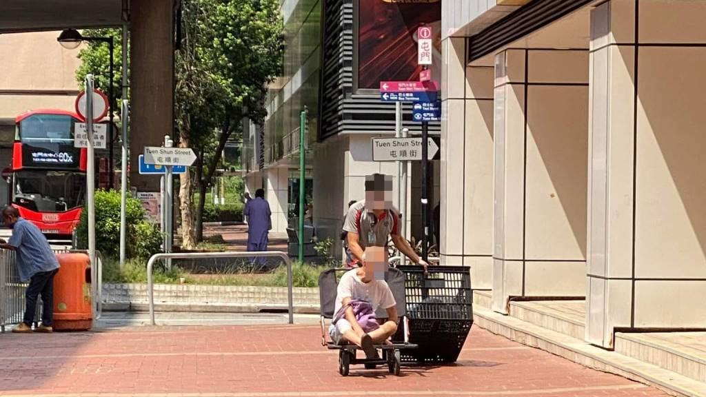 網上熱話︱屯門伯伯趕路跌倒 順豐哥哥手推車暖心載送至目的地