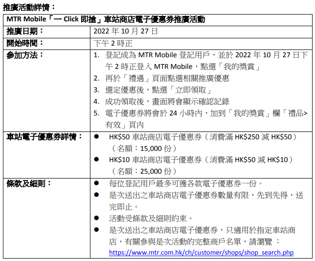 推廣活動詳情