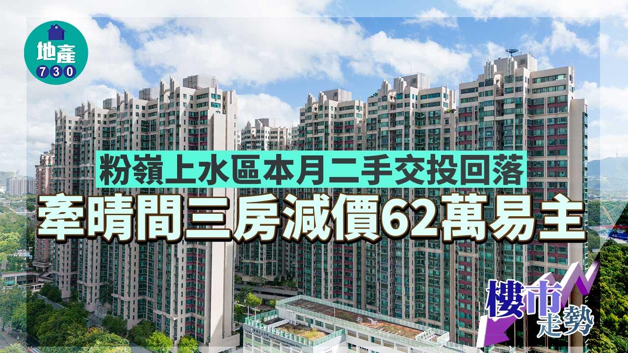 粉嶺上水區本月二手交投回落 牽晴間三房減價62萬易主