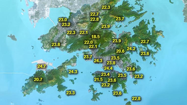 本港地區今日天氣預大致天晴。日間炎熱,最高氣溫約29度。今晚有一兩陣薄霧。(香港天文台)