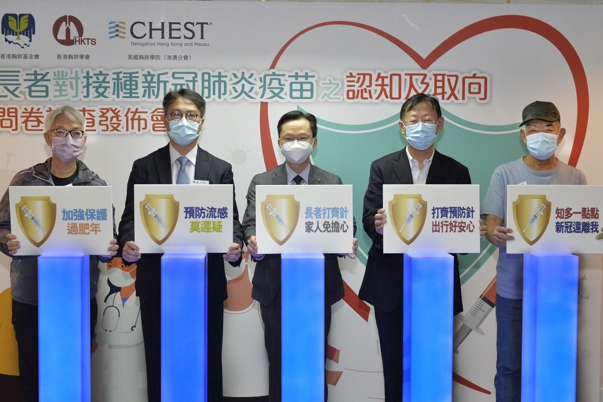 發起調查的3個組織均呼籲,在冬季流感和新型肺炎風險夾擊之下,長者應盡快接種第三、四針新冠疫苗和流感疫苗。(機構提供)