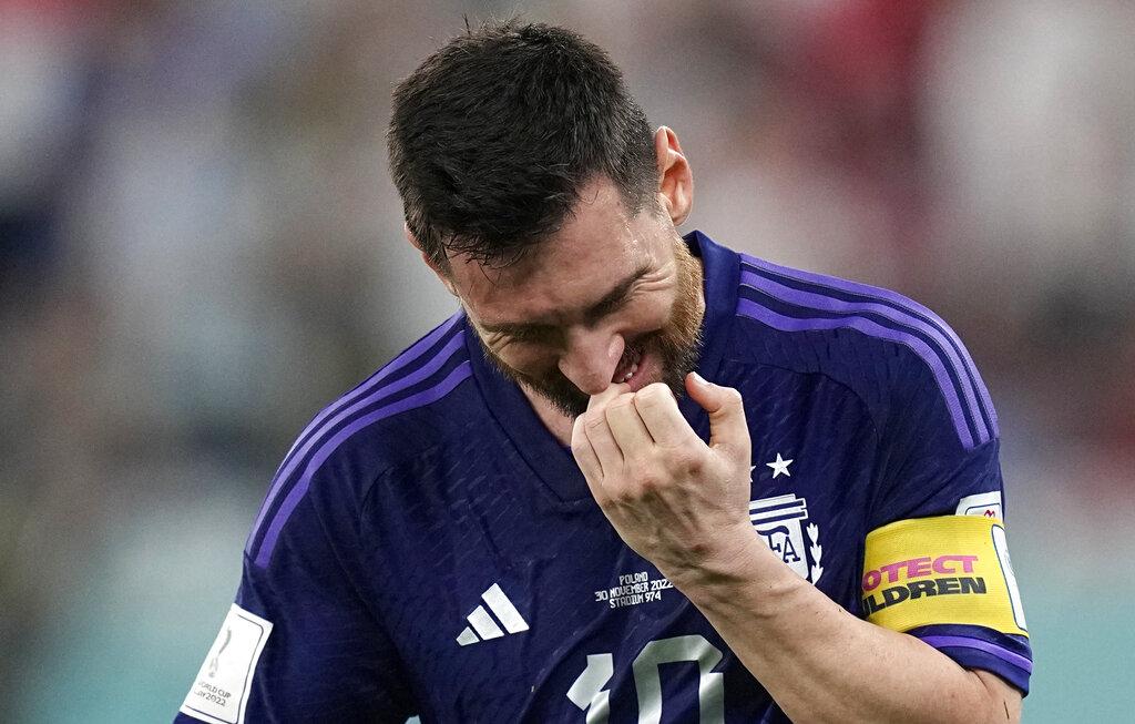 美斯在世界盃法定時間三度主射12碼,只有今屆對沙特阿拉伯一球射入。(美聯社)