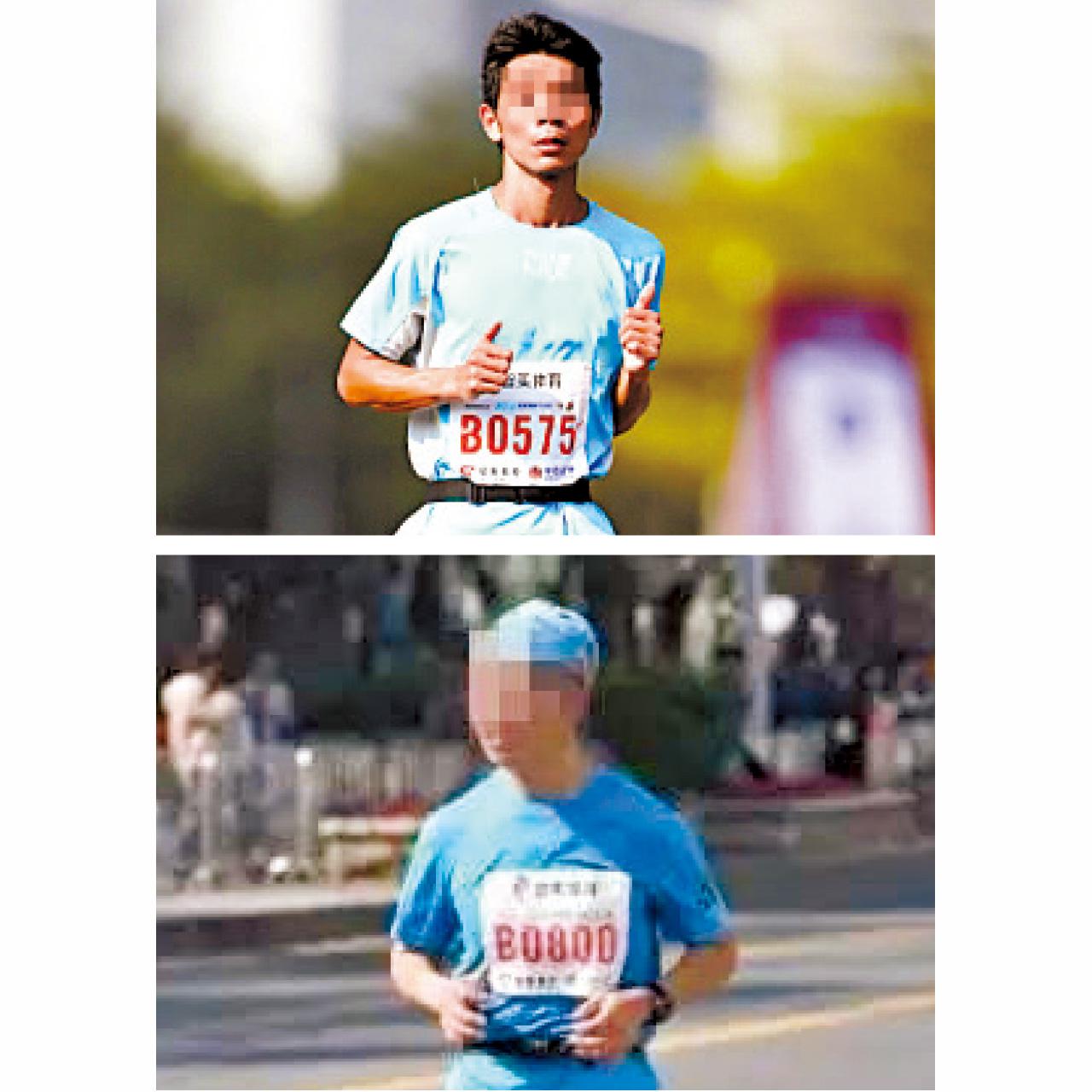 涉事2名男性「替跑手」。(互聯網)