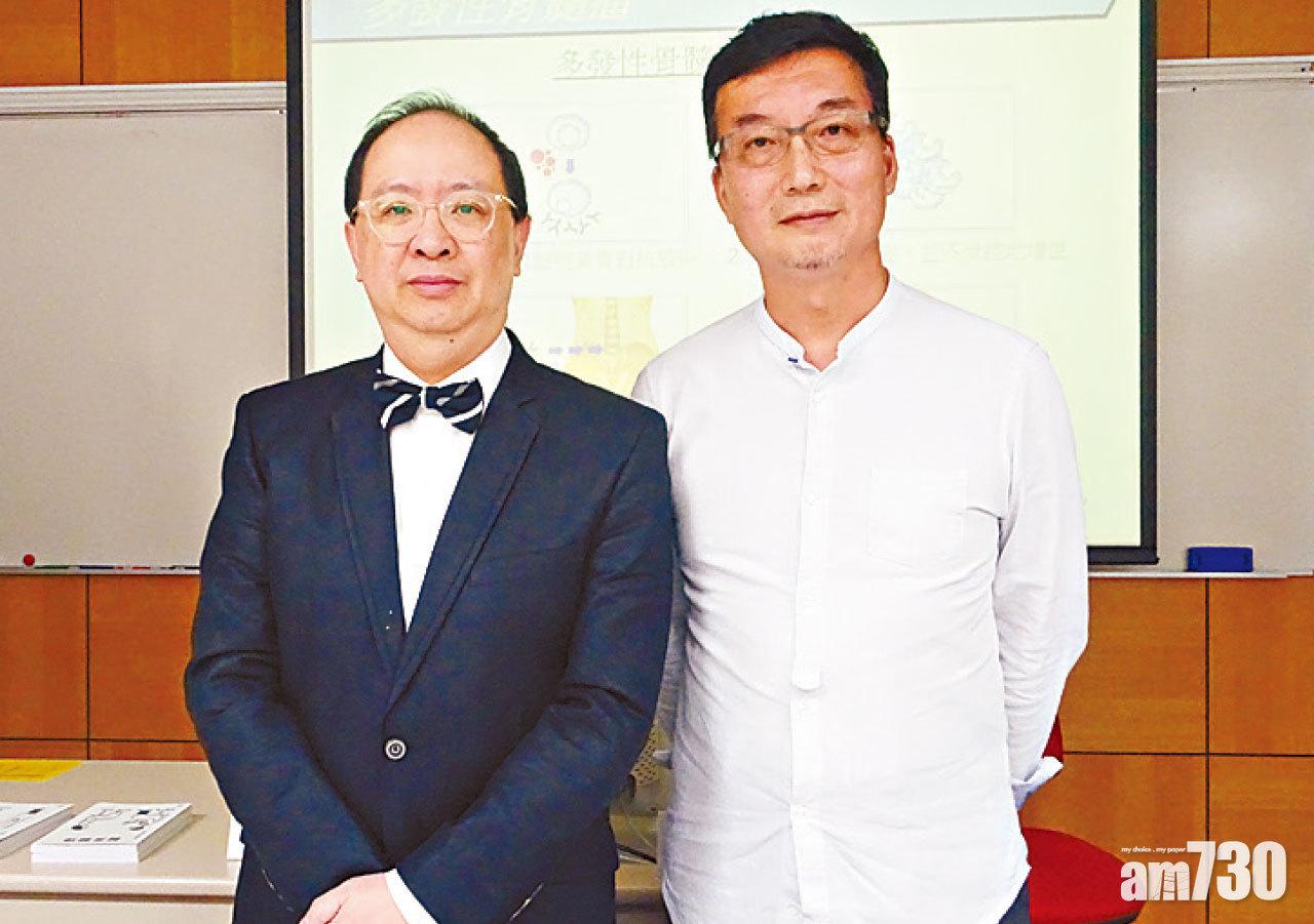 梁憲孫(左)建議張先生(右)等多發性骨髓瘤患者要維持均衡飲食、少食多餐,並避免辛辣及油膩食物。