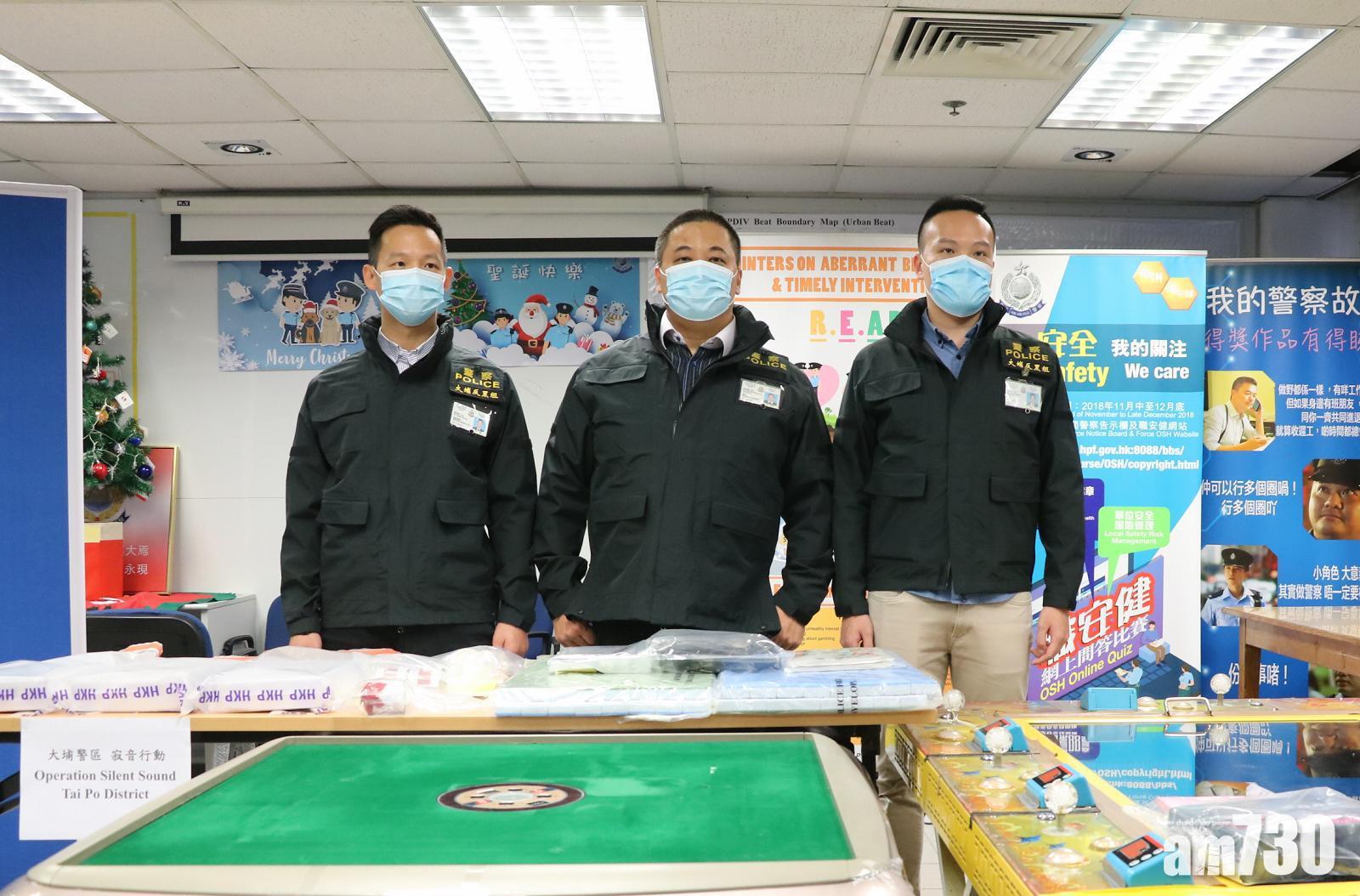 警方大埔上水反三合會行動拘34男14女。