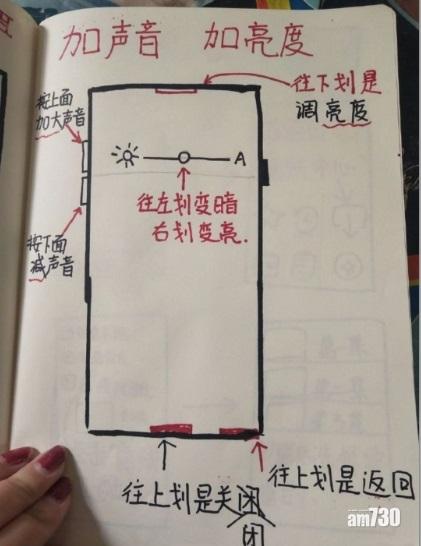 有網民繪圖教導祖父母用智能手機。