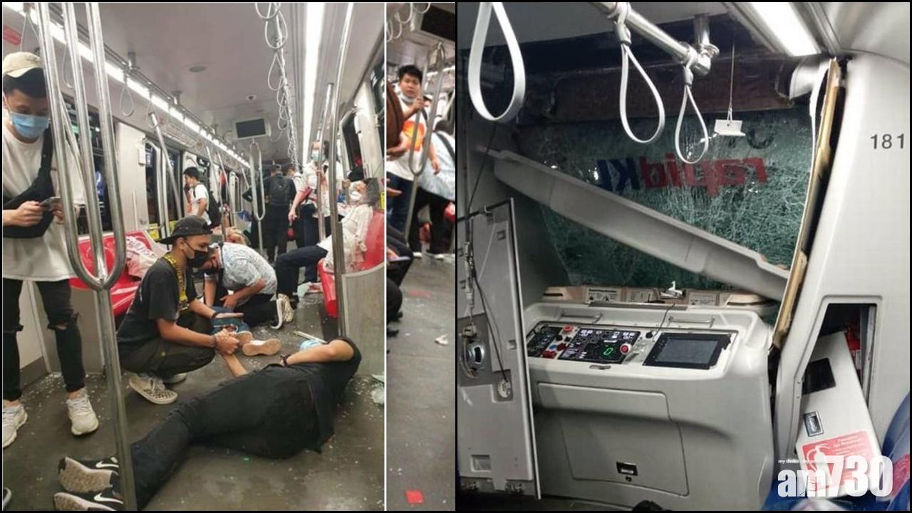吉隆坡兩列輕軌列車相撞,逾200人受傷。(網上圖片)