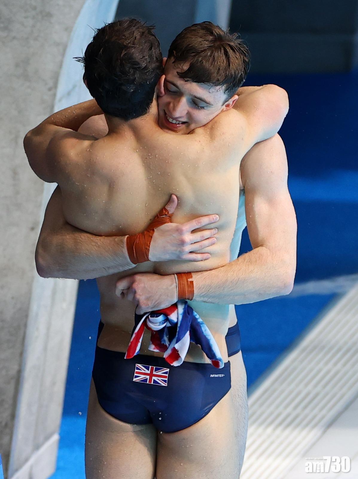 代表英國的戴利(Thomas Daley)和李爾(Matty Lee)。(路透社)