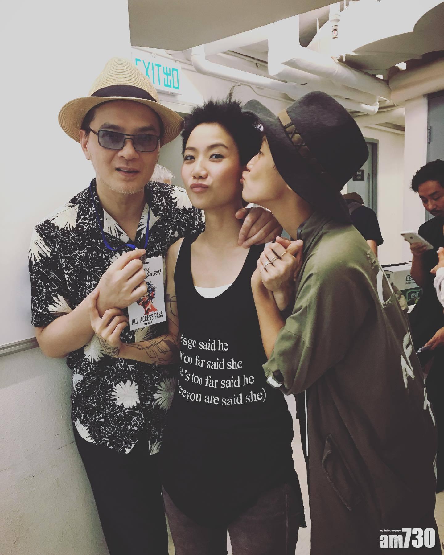 何韻詩昨晚上載與明哥、Ellen合照。