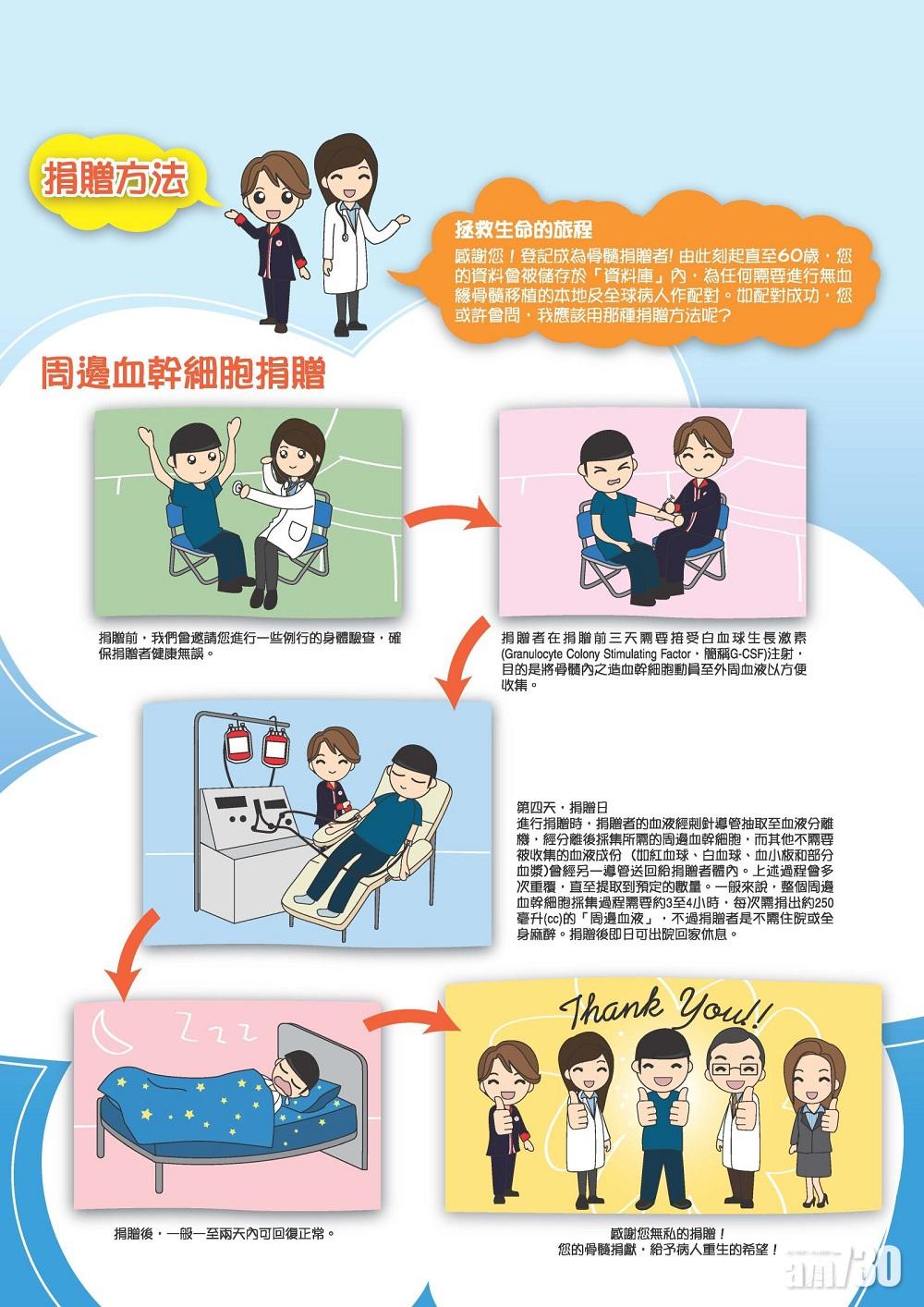 周邊血幹細胞捐贈過程。