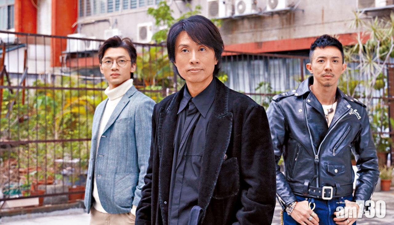 黃子華、張繼聰和陳湛文在《飯戲攻心》飾演3兄弟。(關樂欣攝)